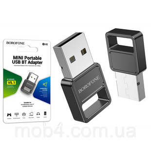 Адаптер Bluetooth BOROFONE DH8 USB беспроводной приемник для компьютера и ноутбука V5.1 усилитель связи Черный 3156881844 фото