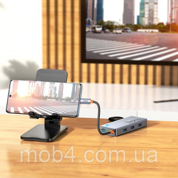 Мультифункциональный USB-C хаб HOCO HB50 5-in-1: HDMI 4K + PD100W + USB 3.0&times;3 2828020085 фото