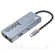 Мультіхаб USB-C концентратор HOCO HB51 6-в-1: HDMI, RJ45, PD100W 2828029347 фото 4