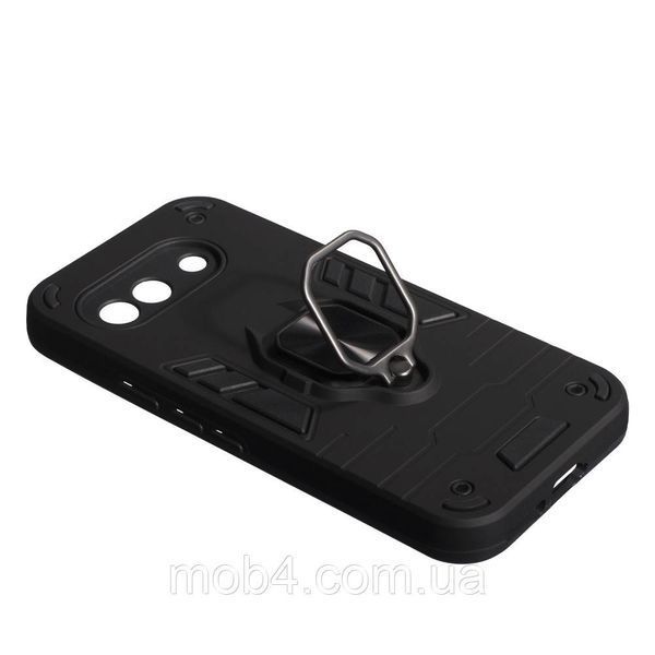 Противоударный чехол для Google Pixel 9A Армор Метал кольцо Черный 2897572952 фото