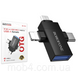 Переходник BOROFONE BV26D 3в1 iP / Type-C / Micro-USB male to USB female скоростной OTG адаптер для телефона Черный 3159549795 фото 1