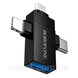 Переходник BOROFONE BV26D 3в1 iP / Type-C / Micro-USB male to USB female скоростной OTG адаптер для телефона Черный 3159549795 фото 2