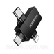 Переходник BOROFONE BV26D 3в1 iP / Type-C / Micro-USB male to USB female скоростной OTG адаптер для телефона Черный 3159549795 фото 5