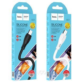 Micro USB кабель HOCO X61 силиконовый, быстрая зарядка 2.4A (1м) 2835027978 фото