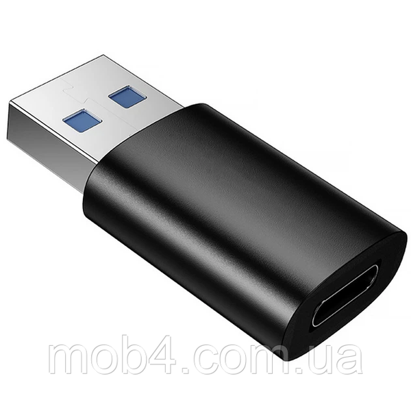 Перехідник BOROFONE BV26B USB male to Type-C female швидкісний адаптер для комп'ютера та зарядки з підтримкою DATA 3A Чорний 3159606367 фото