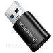 Перехідник BOROFONE BV26B USB male to Type-C female швидкісний адаптер для комп'ютера та зарядки з підтримкою DATA 3A Чорний 3159606367 фото 5