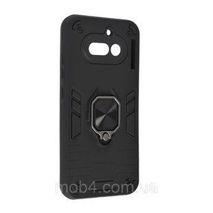 Противоударный чехол для Nothing Phone 4A Армор Метал кольцо под магнитный держатель Черный 3113414910 фото