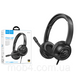 Навушники з мікрофоном HiFi HOCO W112 (дротові, 3.5 мм, гарнітура для дзвінків, навчання та ігор) Чорний 2727968110 фото 1