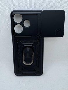 Противоударный чехол для Xiaomi Redmi 13 Антишок Шторка кольцо Черный 2335862012 фото