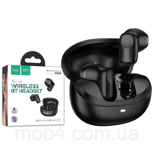 Бездротові навушники вакуумні HOCO EQ25 Unimpeded TWS Bluetooth 5.4 стерео гарнітура з мікрофоном для телефону Чорні 3151495315 фото