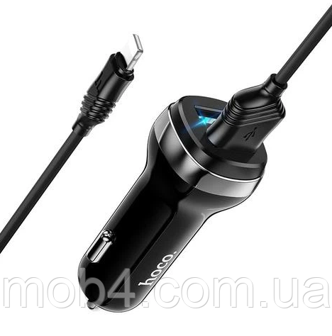 Автозарядка Hoco Z40 2 порти USB 2.4A + комплект кабель lightning 2836494701 фото