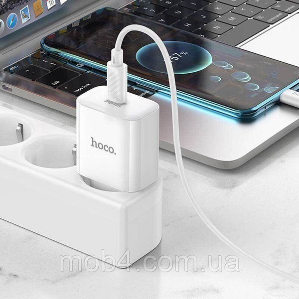 Мережевий зарядний пристрій Hoco PD30W + кабель Type-C to Type-C - White 2675618676 фото