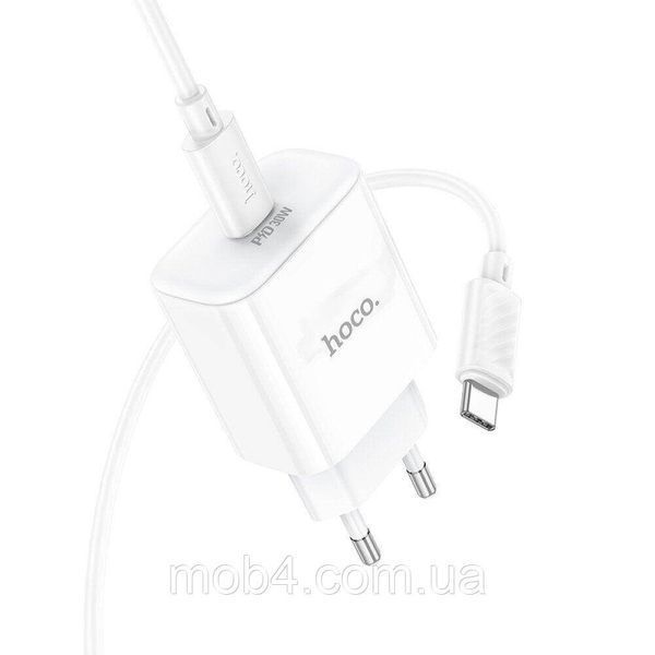 Мережевий зарядний пристрій Hoco PD30W + кабель Type-C to Type-C - White 2675618676 фото