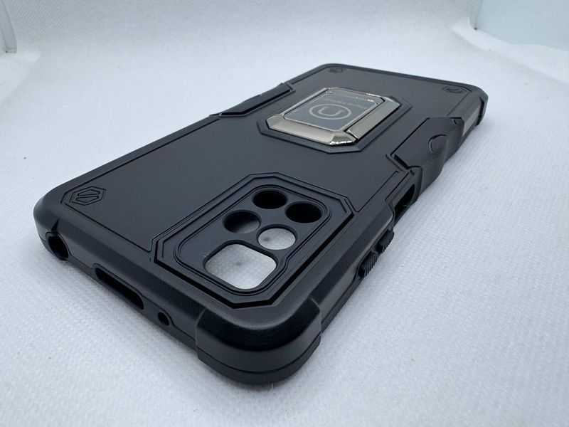 Противоударный чехол Armor Ring с подставкой под магнитный держатель для Xiaomi Redmi 10 Черный 2097758064 фото