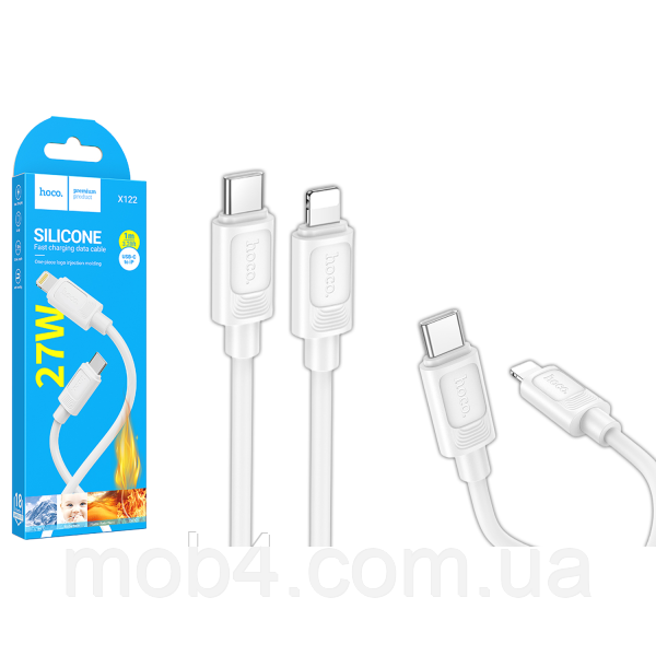 Силіконовий кабель Type-C to Lightning Hoco X122 27W 1 м гнучкий шнур Soft-touch для швидкої зарядки 3204831746 фото