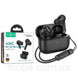 Бездротові навушники вакуумні HOCO EQ9 Plus Duke TWS Bluetooth 5.3 з активним шумозаглушенням ANC та шнурком Чорні 3151499732 фото