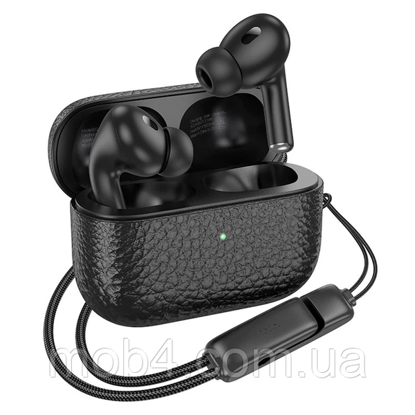 Бездротові навушники вакуумні HOCO EQ9 Plus Duke TWS Bluetooth 5.3 з активним шумозаглушенням ANC та шнурком Чорні 3151499732 фото