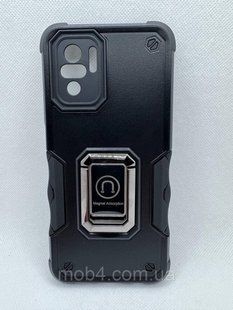 Противоударный чехол Armor Ring с подставкой под магнитный держатель для Xiaomi Poco M5s Черный 2288664192 фото