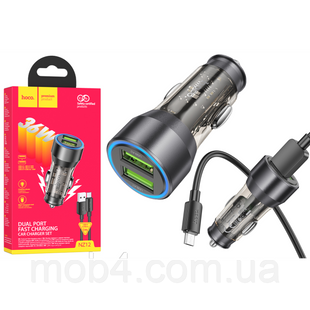 Зарядний пристрій в авто Hoco NZ12 36W (2xUSB) + кабель Micro USB 2836622567 фото