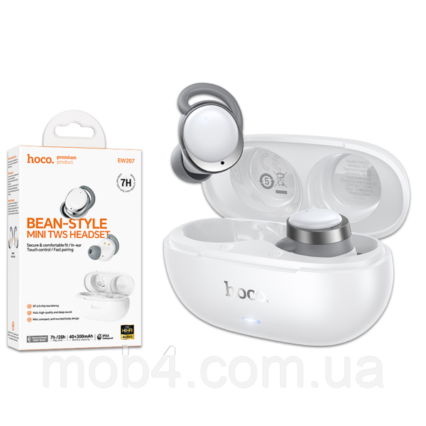 Беспроводные наушники вакуумные HOCO EW207 Sound TWS Bluetooth 5.4 стерео гарнитура с микрофоном и влагозащитой IPX4 3151499747 фото