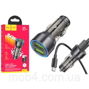 Зарядний пристрій в авто Hoco NZ12 36W (2xUSB) + кабель Type-C 2836635254 фото