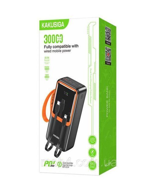Портативное зарядное устройство (Повербанк) Kakusiga 30000mAh (4USB/2USB-C/22.5W) Черный 2679322303 фото