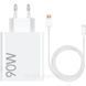 Зарядное устройство Xiaomi 90W HyperCharge Combo сетевая быстрая зарядка для телефона USB-A с кабелем Type-C Белое 3151511279 фото 1