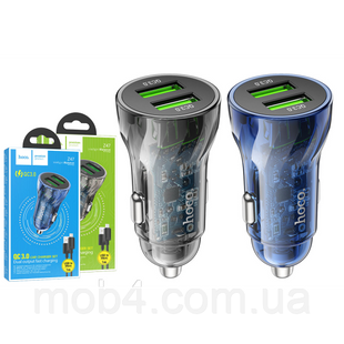 Автомобільний зарядний пристрій Hoco Z47 20W (2USB) з кабелем MicroUSB 2836698870 фото