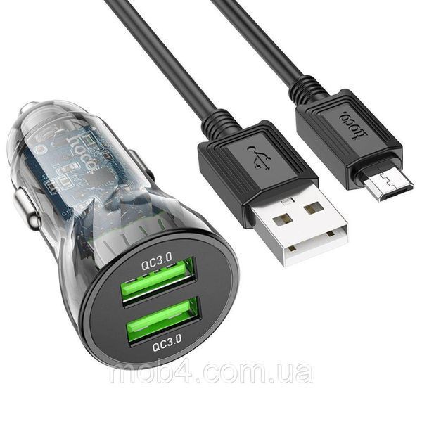 Автомобильное зарядное устройство Hoco Z47 20W (2USB) с кабелем MicroUSB 2836698870 фото