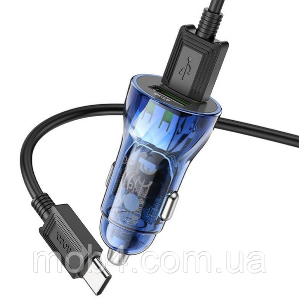 Автомобильное зарядное устройство Hoco Z47 20W (2USB) с кабелем Type-C 2836715214 фото