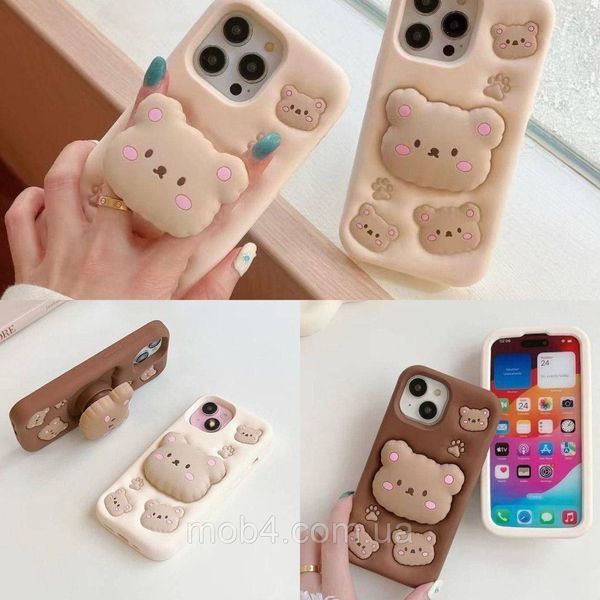 Резиновый детский 3Д чехол Мишка Bear с подставкой держателем для Xiaomi Redmi 15C Euro 2853183964 фото