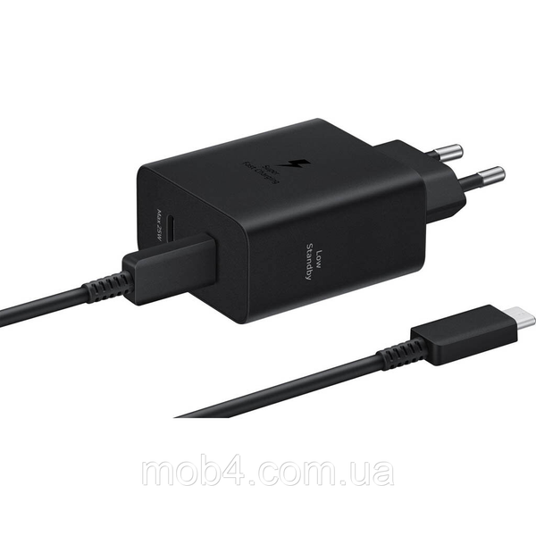 Зарядное устройство Samsung 35W PD Power Adapter Duo сетевая быстрая зарядка для телефона два порта Type-C USB-A Черный 3152267646 фото