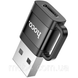 OTG перехідник HOCO UA31D USB-A (male) на Type-C (female) USB 2.0 для швидкої зарядки та передачі даних Чорний 3206099040 фото 2
