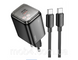 Скоростное GaN зарядное устройство Hoco N54 PD 45W Type-C + кабель Type-C-Type-C, Black 2827037074 фото 1