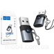 Переходник HOCO UA46B Victory USB male to Type-C female скоростной адаптер для компьютера и зарядки с LED индикатором Серый 3152279013 фото 1