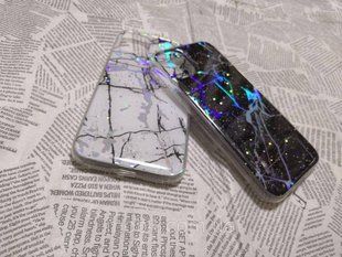Чехол накладка Силикон Мрамор для Apple iPhone 11 (черный) 1129420288 фото