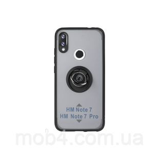 Противоударный чехол Спорт с кольцом под магнитный держатель для Xiaomi Redmi Note 7 / Note 7 Pro Черный 3055447326 фото