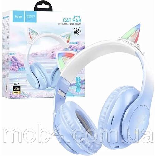 Дитячі бездротові Bluetooth навушники Hoco W42 Cat Ears з підсвічуванням 2731016690 фото