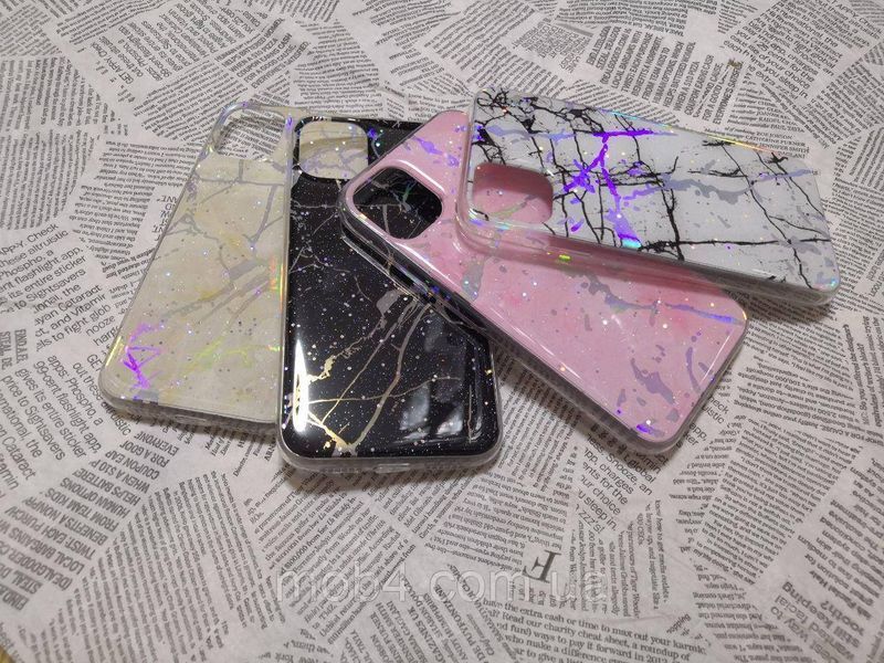 Чехол накладка Силикон Мрамор для Apple iPhone 11 (черный) 1129420288 фото