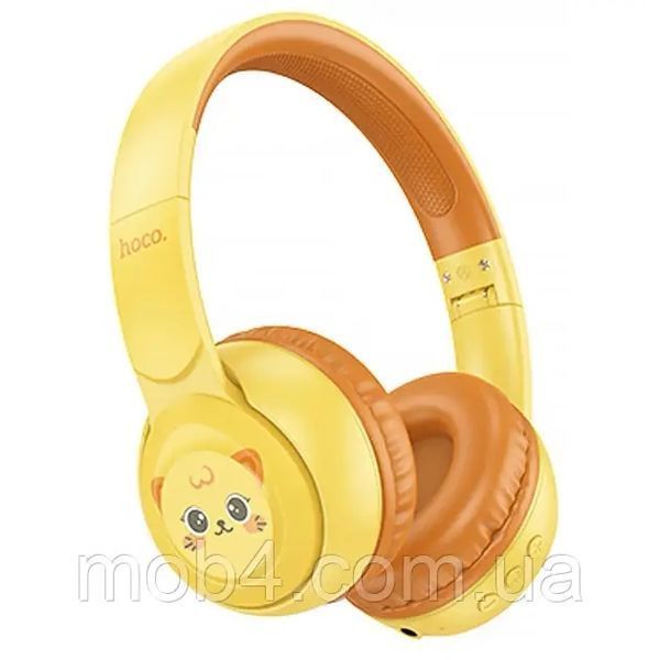 Детские беспроводные Bluetooth наушники Hoco W60 с микрофоном Желтый 2731034315 фото