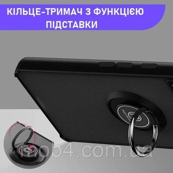Противоударный чехол Спорт с кольцом под магнитный держатель для OPPO RENO 15F Черный 3168085118 фото