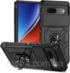 Чохол протиударний для Google Pixel 7A Антишок Шторка кільце Чорний 2672637715 фото