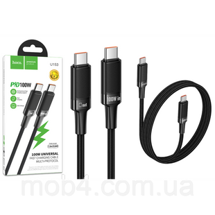 Кабель USB Type-C на Type-C HOCO U153 Extreme 100W (1.2м), быстрая зарядка для ноутбука и смартфона Черный 3147820487 фото