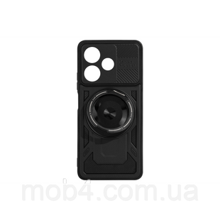 Противоударный чехол Hard Armor Carbon для OPPO A5 Pro / A5 под магнитный держатель с кольцом-подставкой Черный 3078735617 фото