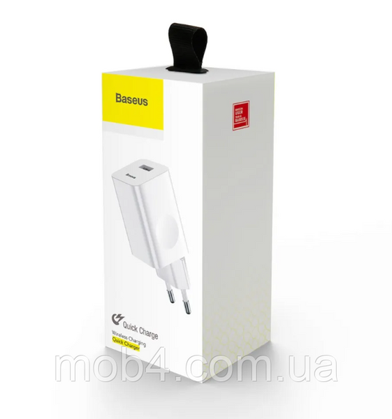 Сетевое зарядное устройство Baseus CCALL-BX02 18W Quick Charge 3.0 1USB 3A Белое 2847629538 фото